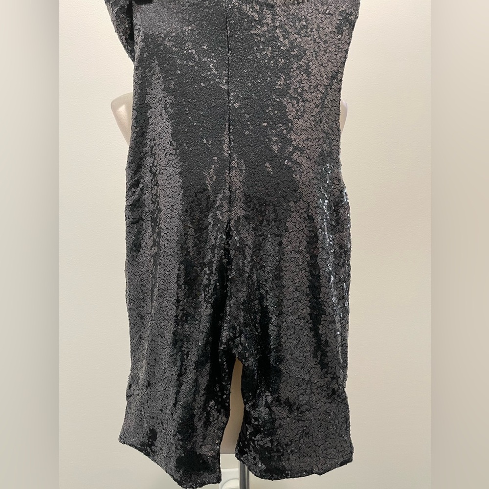 Fashion Nova Glittering Black Sequin Romper